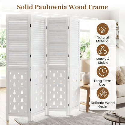 Wood Room Divider, 67" Tall, 4 Panels