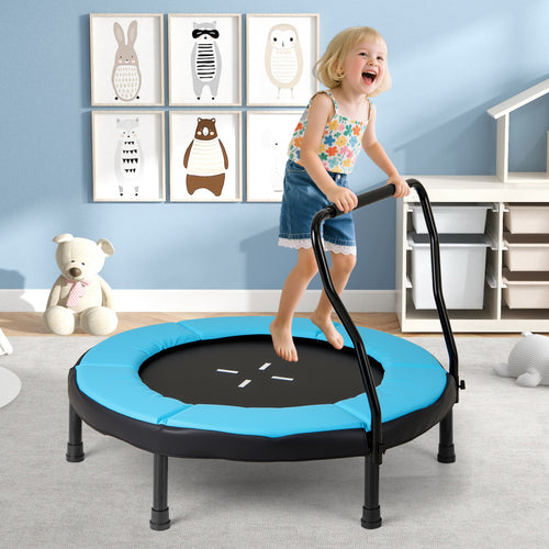 40 Inch Trampoline For Kids, Indoor Outdoor Fitness, Blue