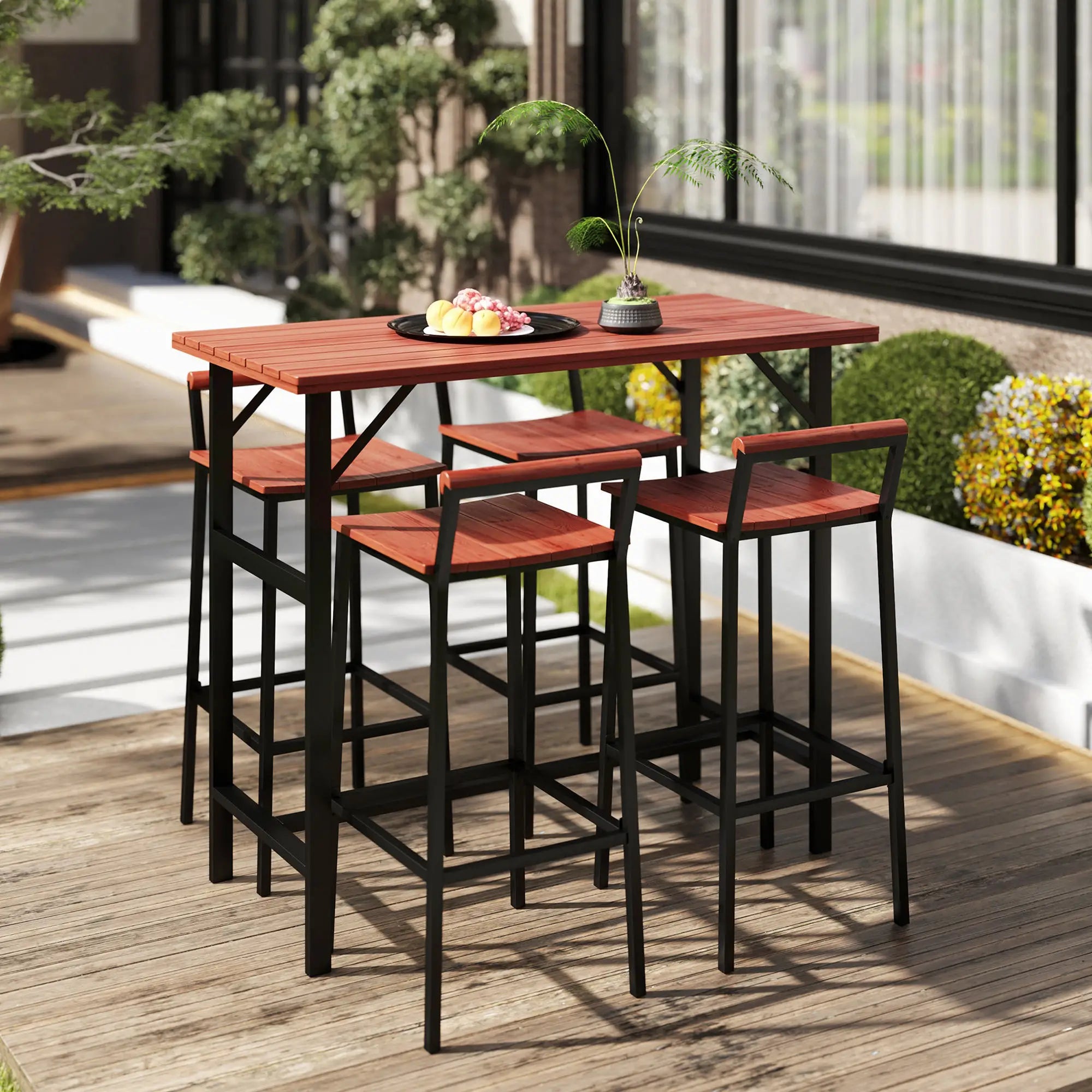 5 Piece Patio Bar Set, 47