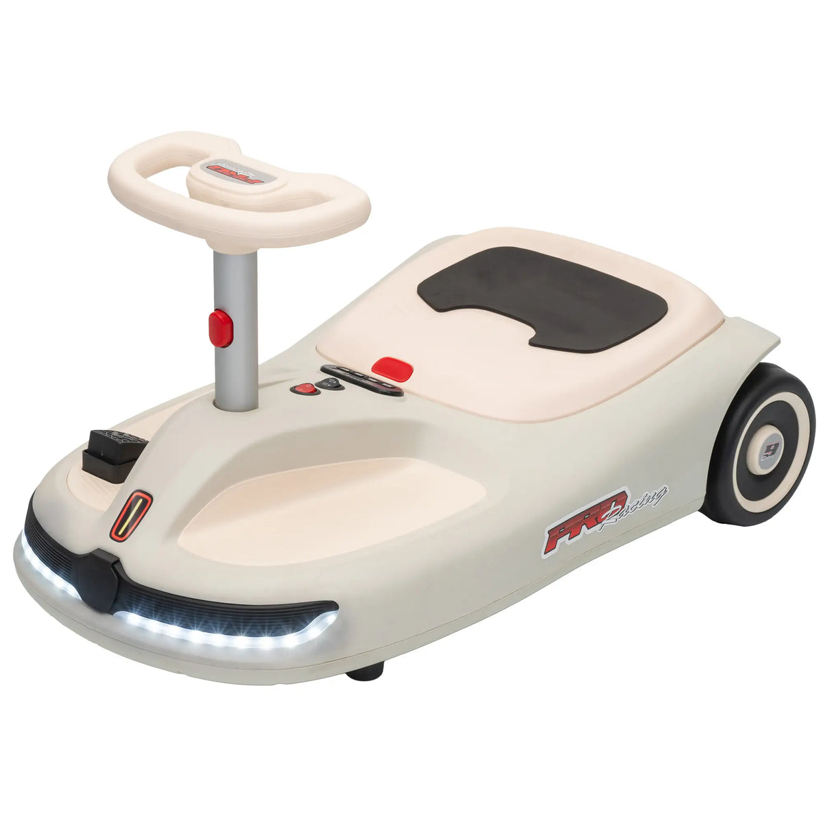 12V Electric Wiggle Car, 2 Speed, Music, Lights, White Electric Toy Cars White at Gallery Canada
