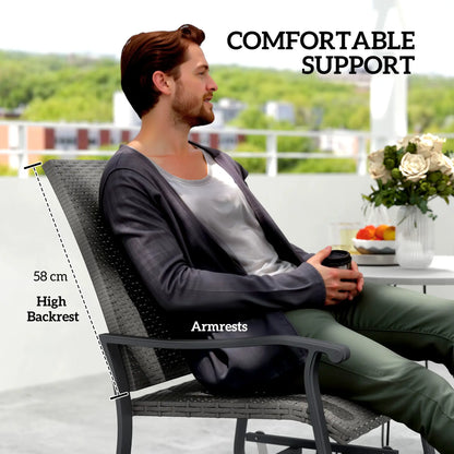 Rattan Patio Glider, Wicker Outdoor Chair, Steel Frame, Grey Outdoor Gliders at Gallery Canada