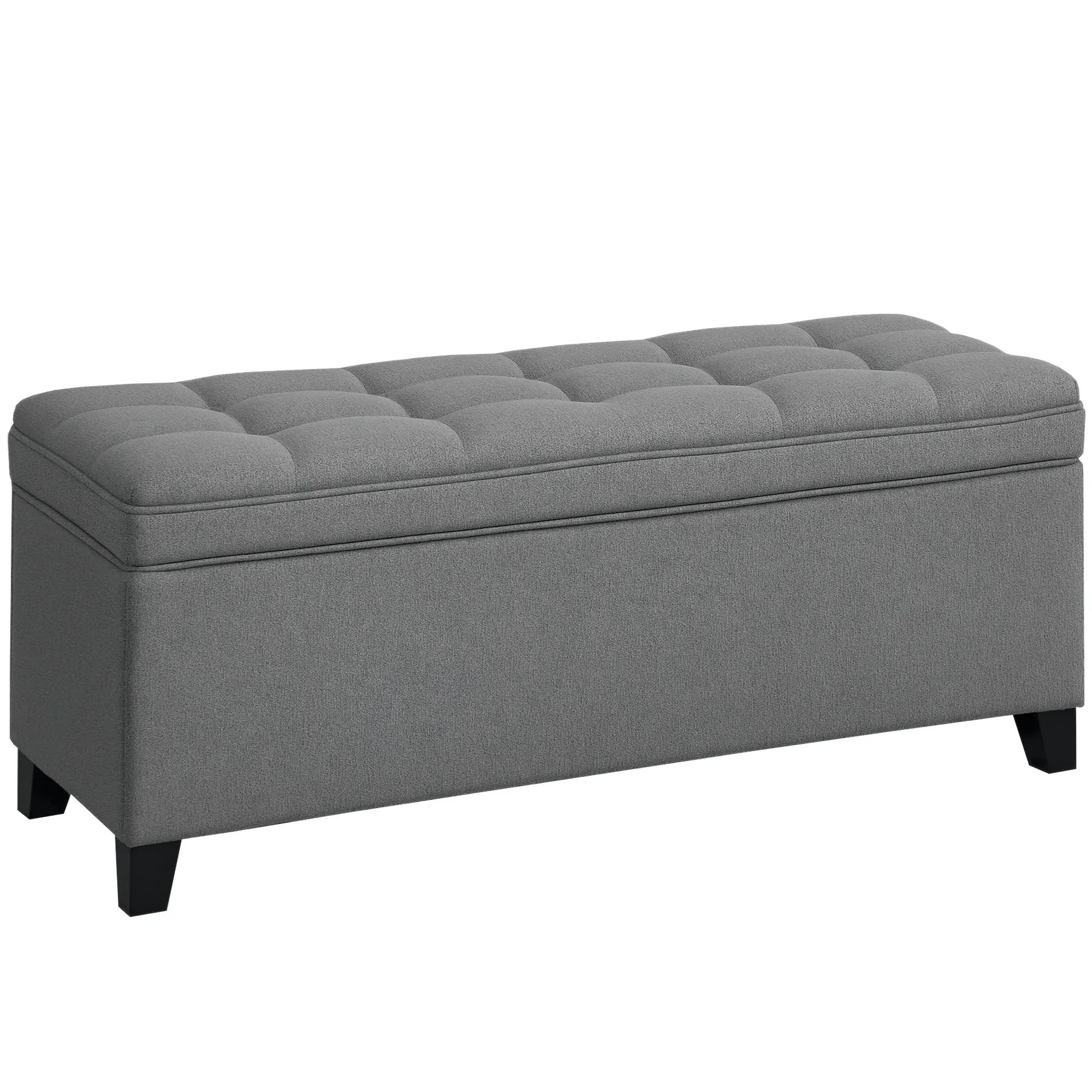Storage Ottoman Bench, Foot Rest, 47 Inches, Dark Grey Storage Ottomans & Benches at Gallery Canada