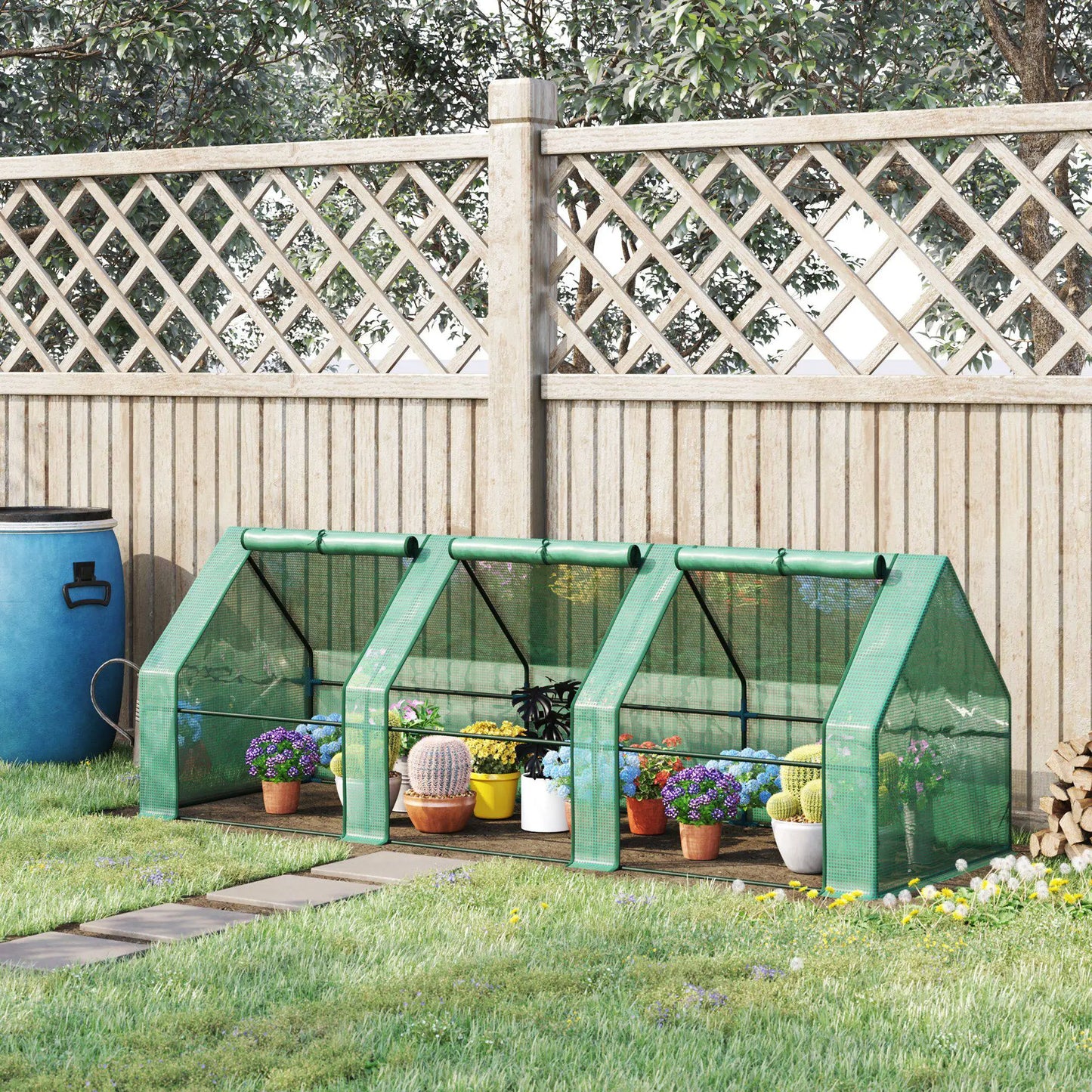 9' x 3' x 3' Mini Greenhouse, PE Cover, Zippered Doors, Green Portable Greenhouses at Gallery Canada