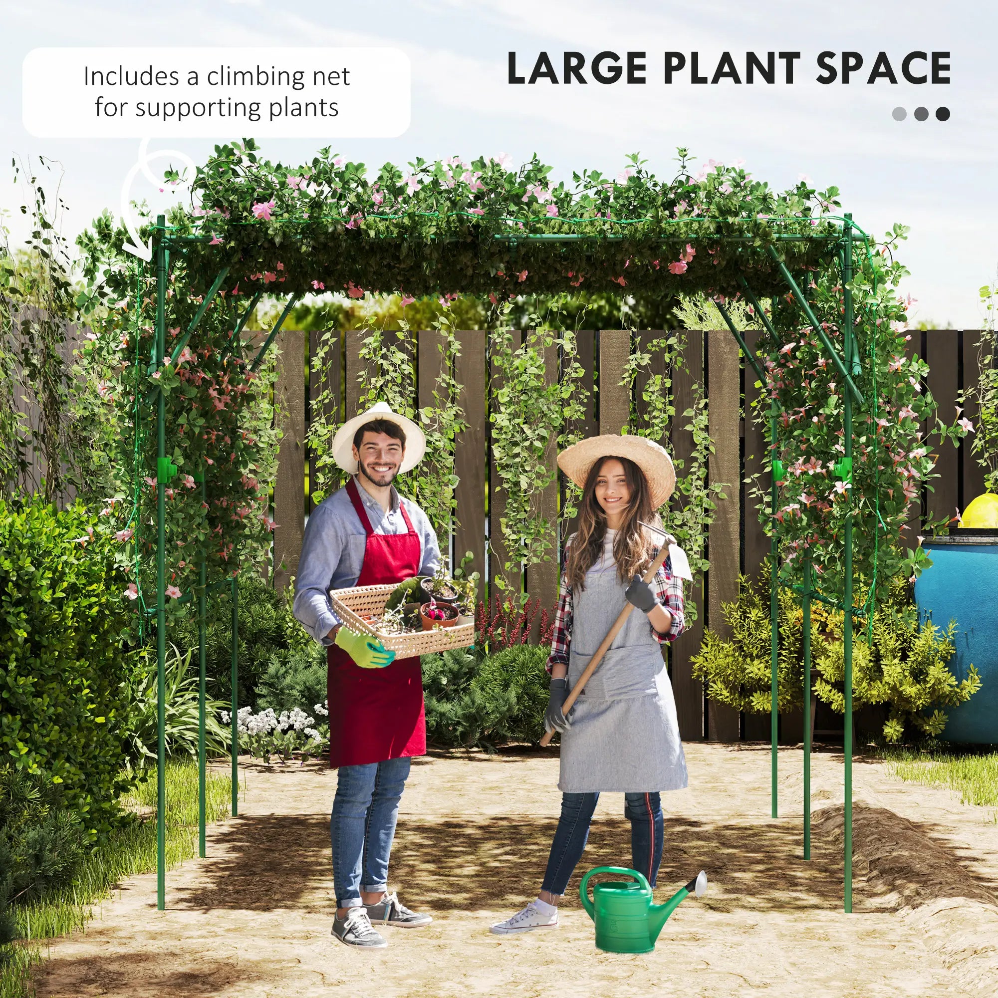 7.3 FT Tall Metal Garden Arch Trellis, For Climbing Plants, Green Plant Stands at Gallery Canada