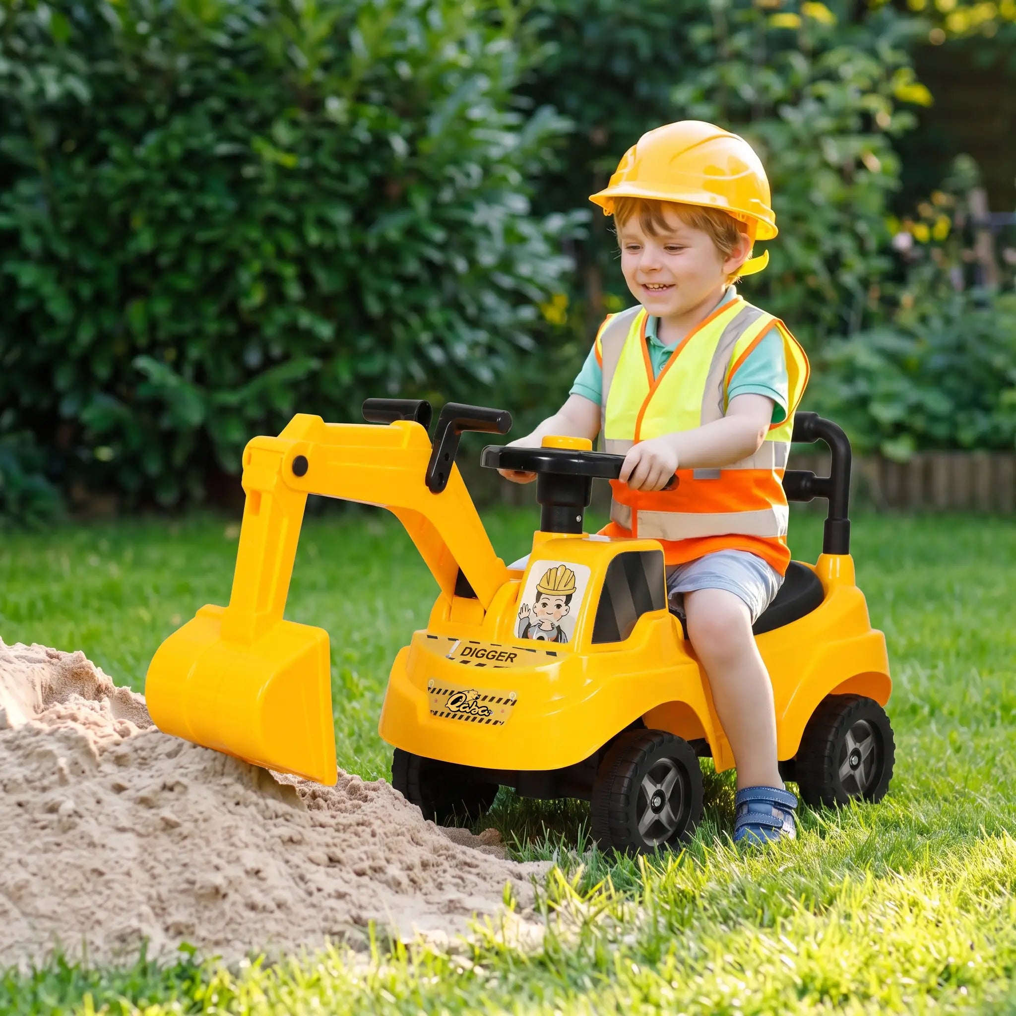 Kids Ride On Excavator, Push Truck Toy, Yellow, 1-3 Y, Yellow Toy Excavators at Gallery Canada