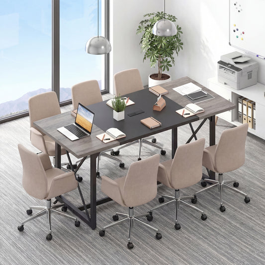 6FT Conference Table With Power Outlets, Seats 6-8 People, Natural Office Desks Natural at Gallery Canada