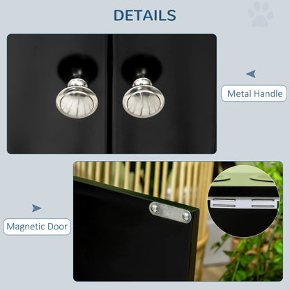 Elevated Dog Bowls, Large Pet Feeding Station with Stand, Storage, 2 Stainless Steel Bowls, 23.6" x 11.8" x 14", Black Dog Bowls at Gallery Canada
