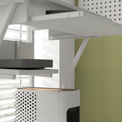 32" Mobile Computer Table, Rolling Study Desk with Keyboard Tray, White Computer Desks at Gallery Canada