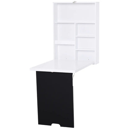 Wall Mounted Fold Out Desk, Space Saving Computer Table, White Black Writing Desks at Gallery Canada