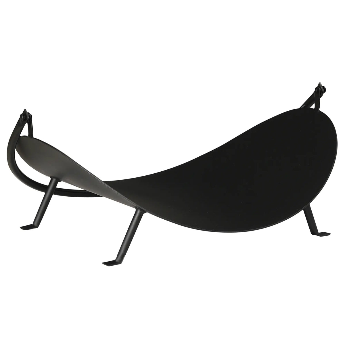 16" Firewood Log Rack, Curved Fireplace Holder, Black Firewood Racks at Gallery Canada