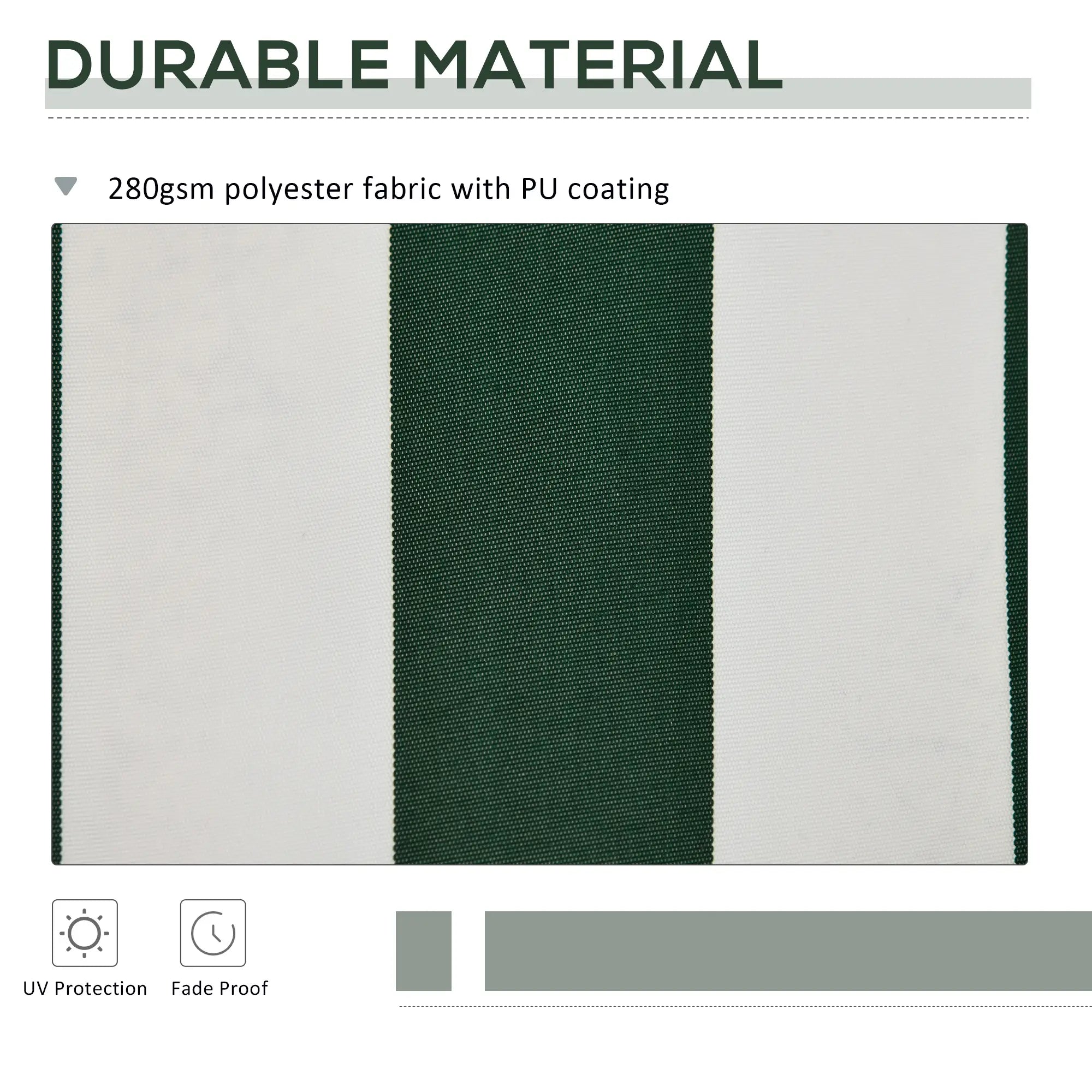 Retractable Awning Fabric Replacement, 10' x 8' Green White, Green Awning Fabric Replacement at Gallery Canada