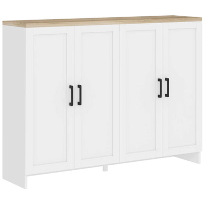 Modern Sideboard Buffet Cabinet, 4 Doors Adjustable Shelves, White Storage Cabinets at Gallery Canada