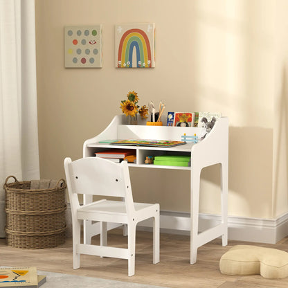 Kids Desk and Chair Set with Storage, 3-8 Years, White Kids Desk Sets at Gallery Canada