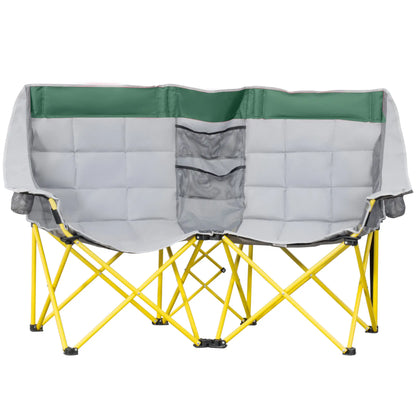 62" W Double Camping Chair Folding Loveseat With Storage, Cup Holder, Green Picnic Tables & Camping Chairs at Gallery Canada