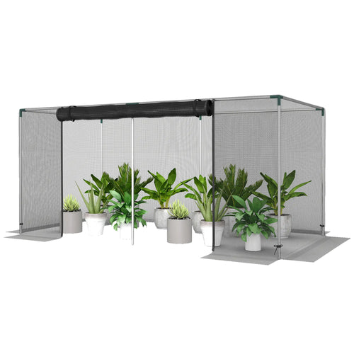 Galvanized Steel Crop Cage, Plant Protection Tent, 8' x 4', Black