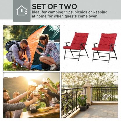 Folding Camping Chairs With Adjustable Backrest, 2 Pack, Red Patio Chairs at Gallery Canada
