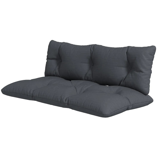 2 Seater 6" Thick Outdoor Seat Cushions With Back Cushion, Dark Grey Patio Chair Cushions Dark Grey at Gallery Canada
