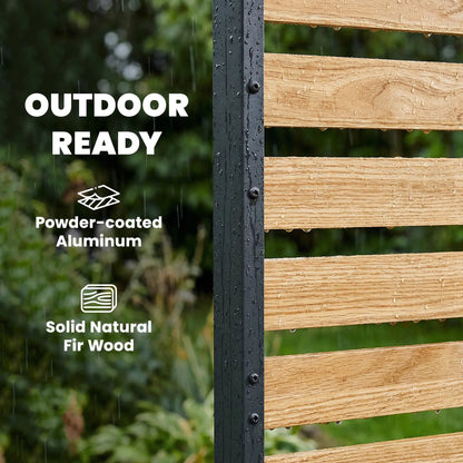 38" x 76" Privacy Screen Panel, Fir Wood Planks, Aluminum Posts, Hide Trash Cans Side Awnings at Gallery Canada