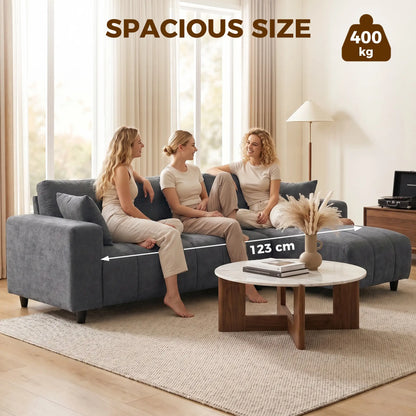 L-Shaped 3-Seater Sectional Sofa With Chaise, Spring Cushion, Grey L Shaped Couchs at Gallery Canada
