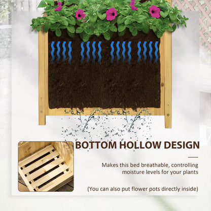 Wood Planter With Trellis For Vine Climbing, 16" x 16" x 57", Natural Raised Garden Beds at Gallery Canada