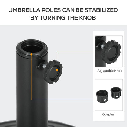 Heavy Duty Concrete Umbrella Base, Steel Pole, Round Parasol Stand, Black Umbrella Bases at Gallery Canada