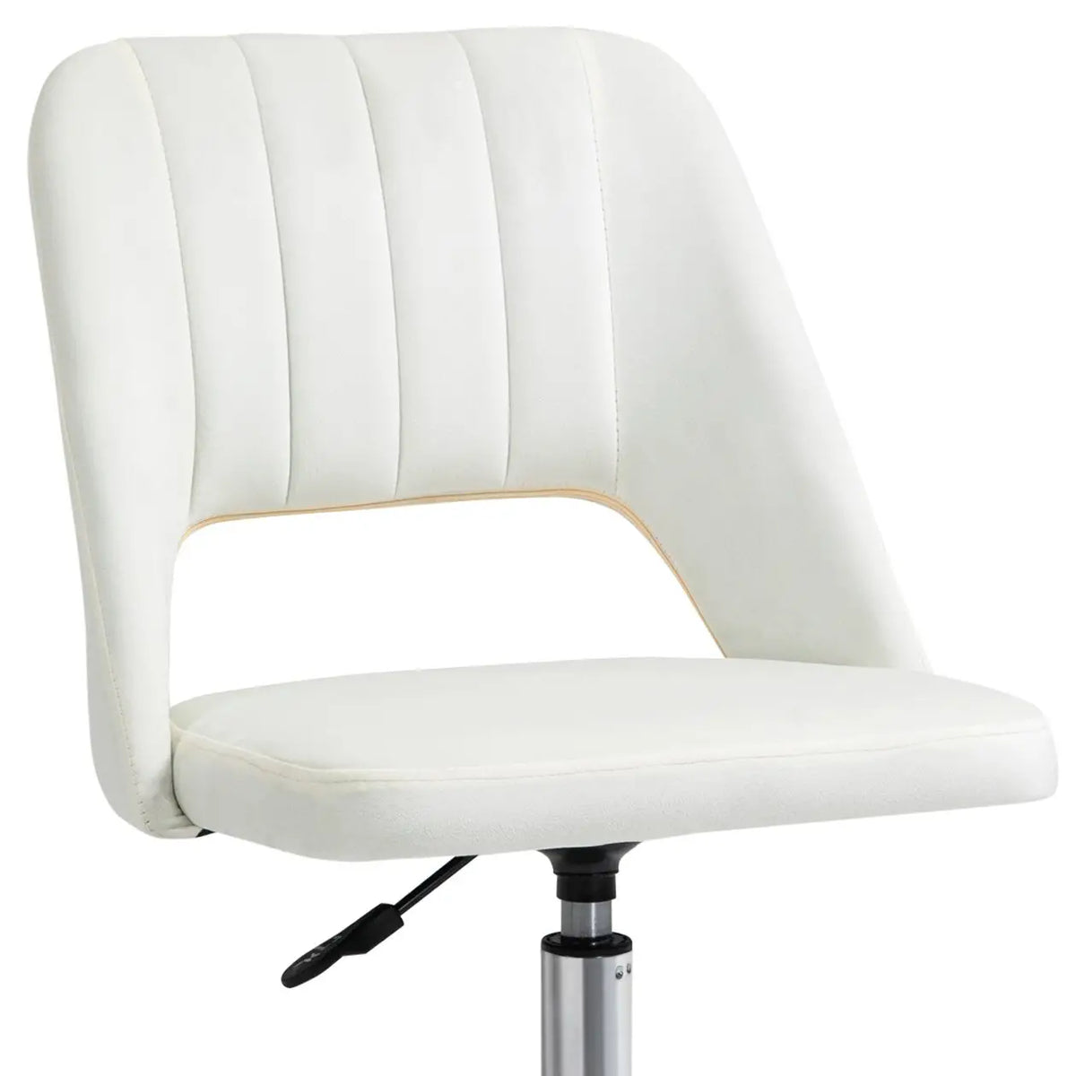 Mid Back Office Chair, Velvet Fabric, Swivel, Cream White Office Chairs at Gallery Canada