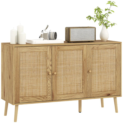 Bohemian Sideboard, Rattan Doors, Adjustable Shelf, Natural Wood Storage Cabinets at Gallery Canada