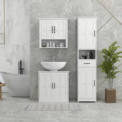 Modern Bathroom Cabinet, Narrow Vanity with Open Shelf, White Bathroom Cabinets at Gallery Canada
