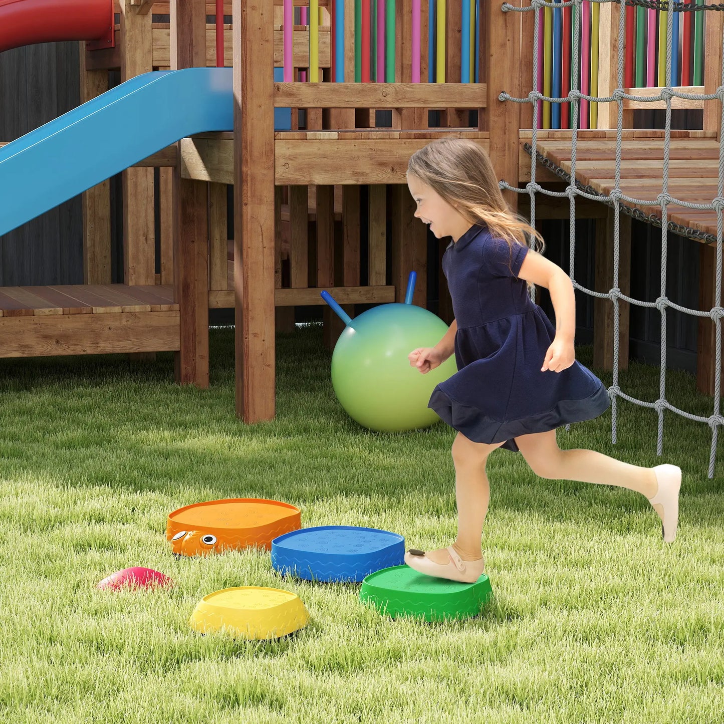 Ladybug Balance Stepping Stones, Indoor Outdoor Obstacle Course Kids Gym & Playmats at Gallery Canada