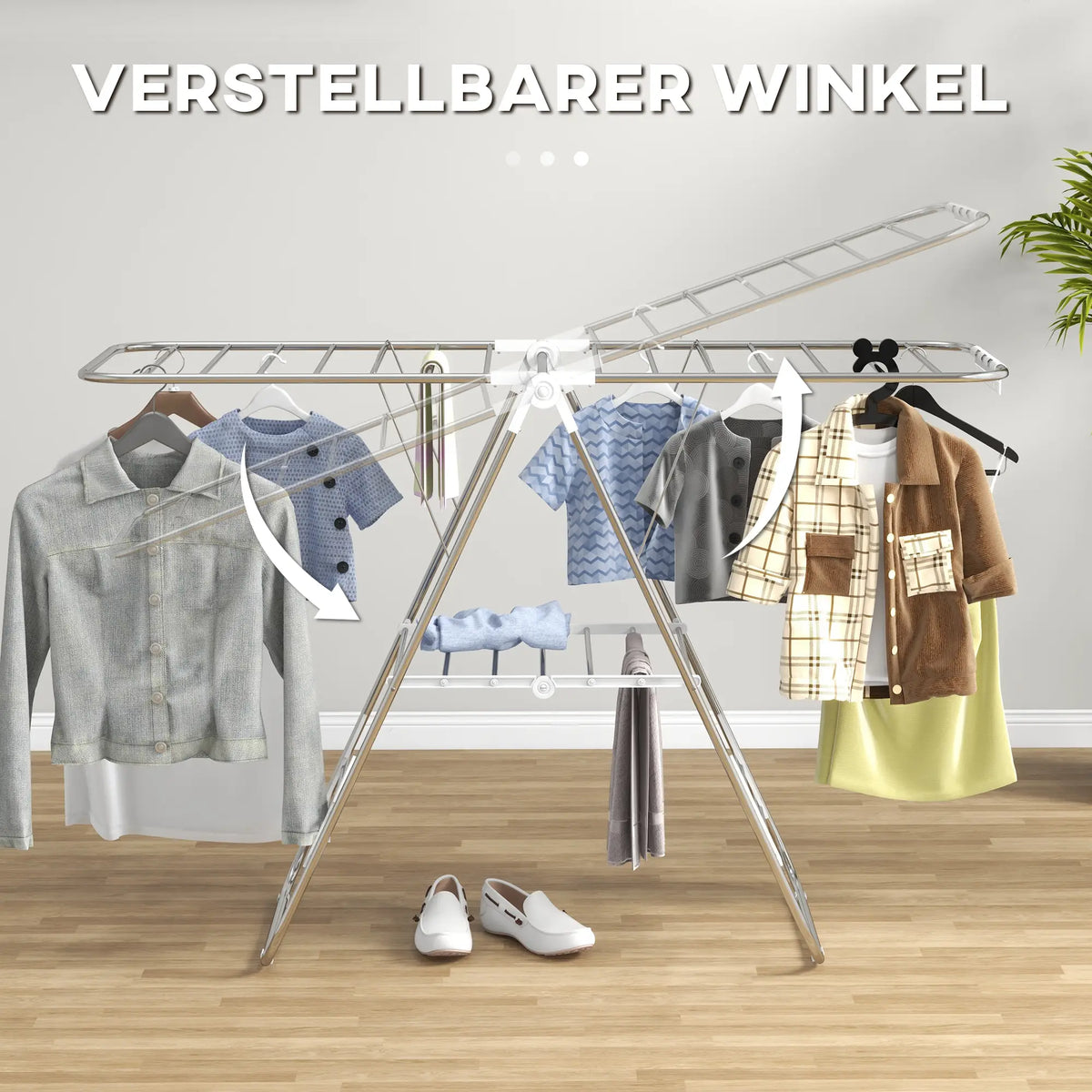 Stainless Steel 2-Tier Foldable Clothes Drying Rack, Silver Bath Accessories at Gallery Canada