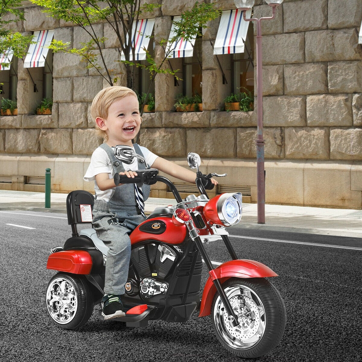 6V 3 Wheel Kids Motorcycle, Red Powered Ride On Toys at Gallery Canada