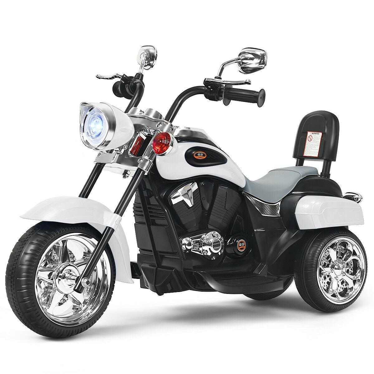 6V 3 Wheel Kids Motorcycle, White Powered Ride On Toys at Gallery Canada