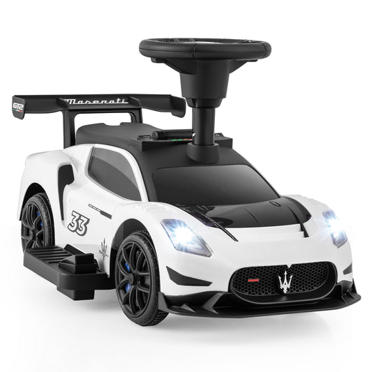 6V Electric Kids Ride On Push Car, With Foot Pedal And Music, White Powered Ride On Toys White at Gallery Canada