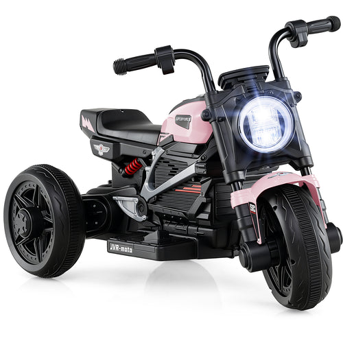 6V Kids Electric Motorcycle with LED Headlight and Music for Toddlers Aged 3-5, Pink