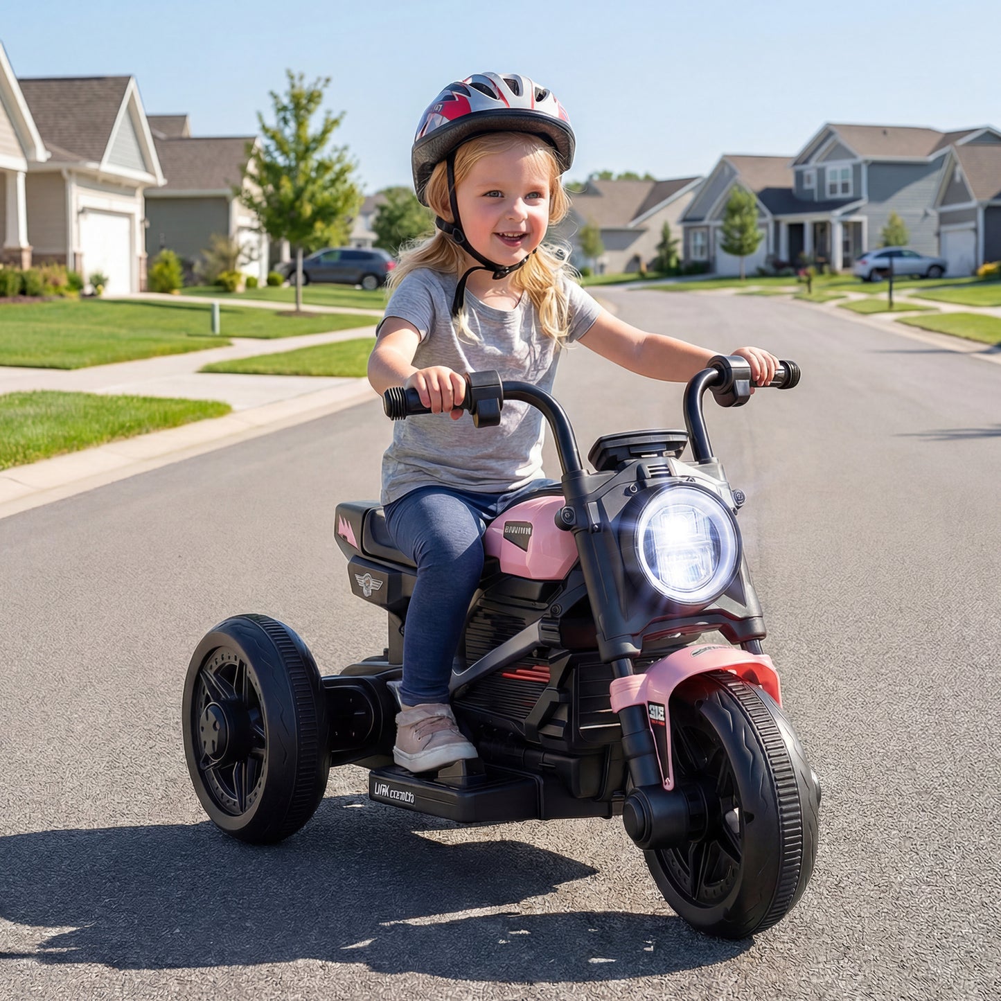 6V Kids Electric Motorcycle with LED Headlight and Music for Toddlers Aged 3-5, Pink Powered Ride On Toys at Gallery Canada