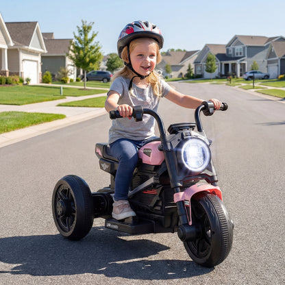 6V Kids Electric Motorcycle with LED Headlight and Music for Toddlers Aged 3-5, Pink Powered Ride On Toys at Gallery Canada