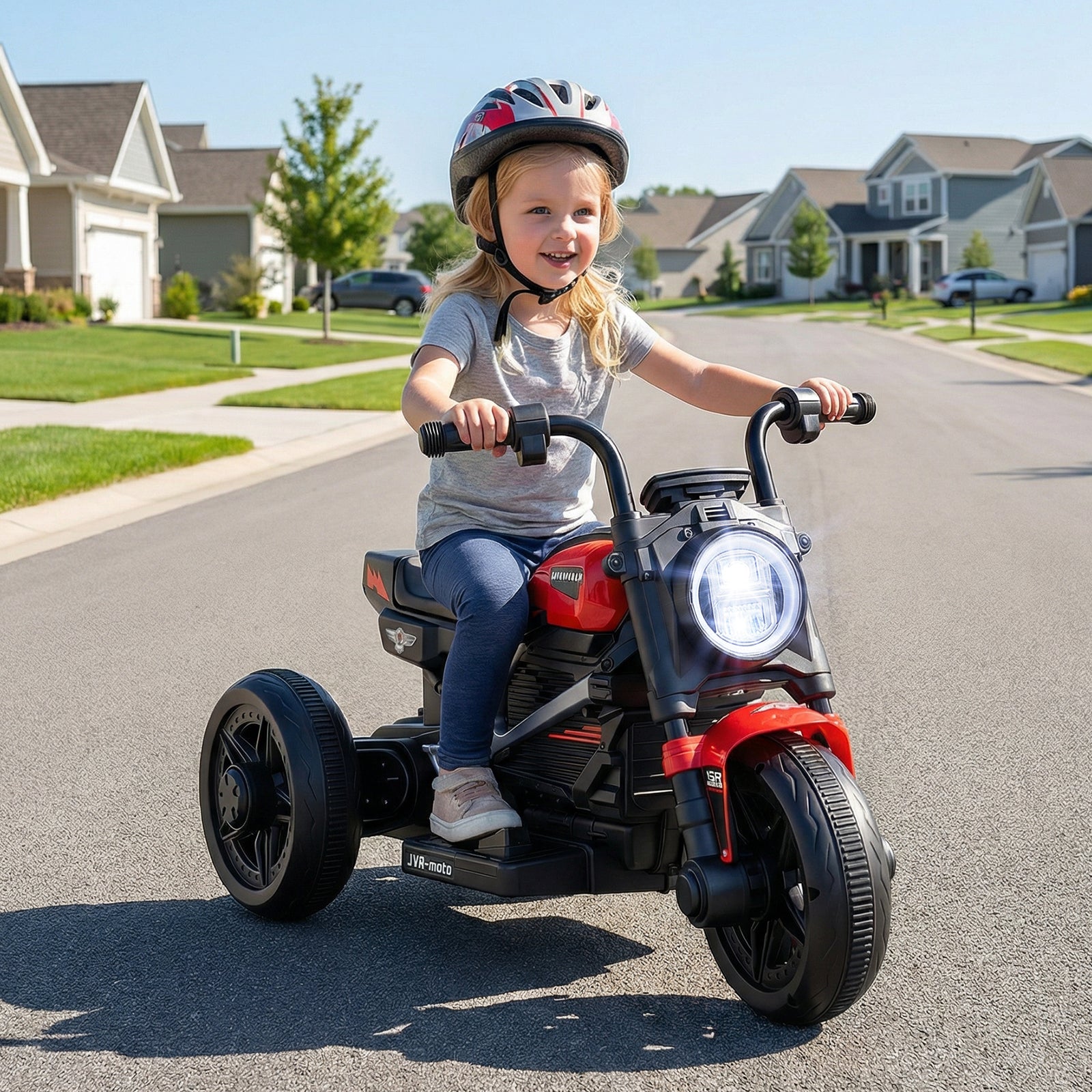 6V Kids Electric Motorcycle with LED Headlight and Music for Toddlers Aged 3-5, Red Powered Ride On Toys at Gallery Canada