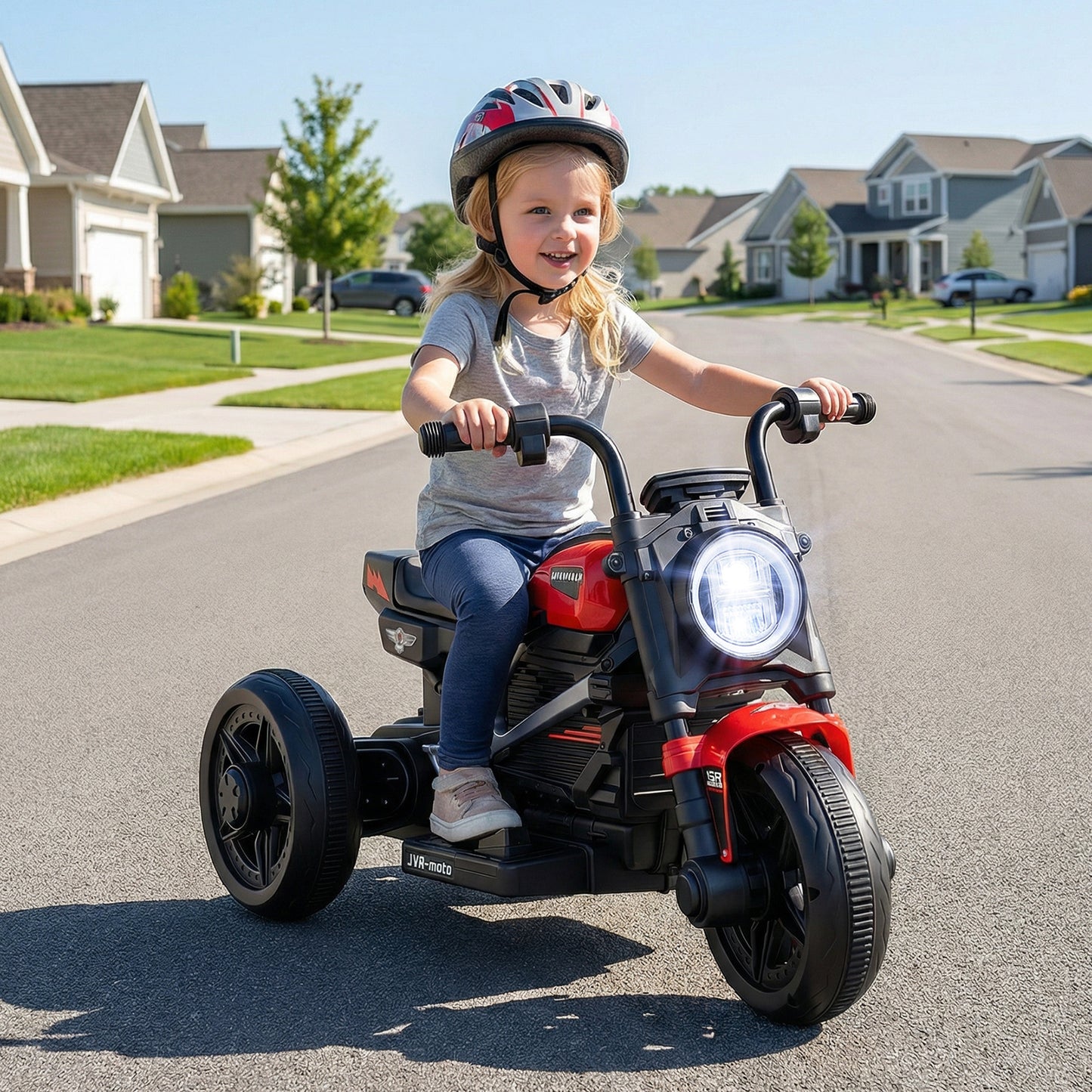 6V Kids Electric Motorcycle with LED Headlight and Music for Toddlers Aged 3-5, Red Powered Ride On Toys at Gallery Canada