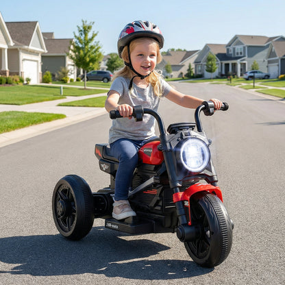 6V Kids Electric Motorcycle with LED Headlight and Music for Toddlers Aged 3-5, Red Powered Ride On Toys at Gallery Canada