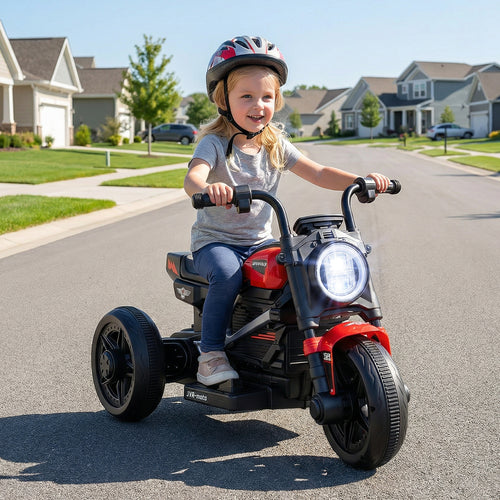 6V Kids Electric Motorcycle with LED Headlight and Music for Toddlers Aged 3-5, Red