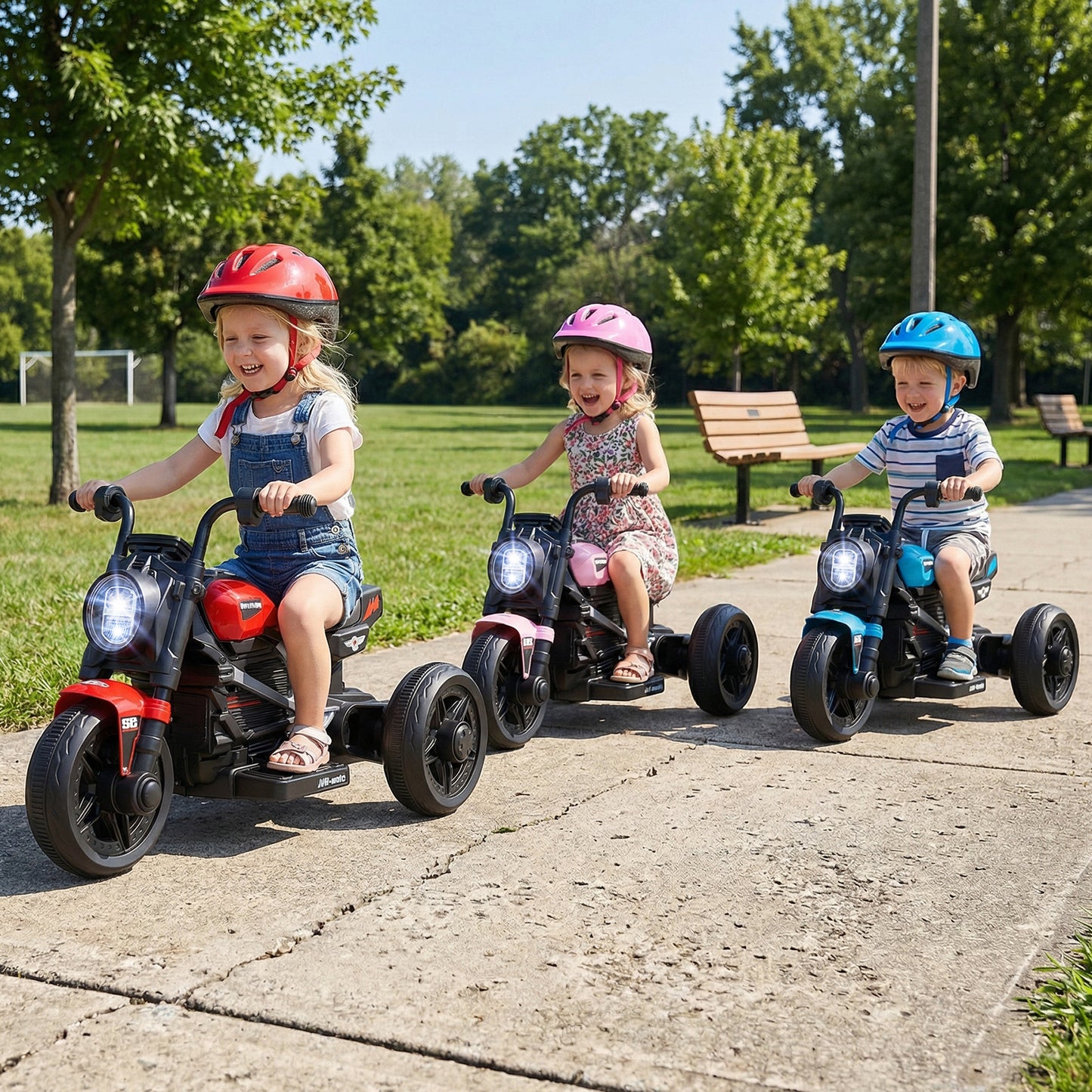 6V Kids Electric Motorcycle with LED Headlight and Music for Toddlers Aged 3-5, Red Powered Ride On Toys at Gallery Canada