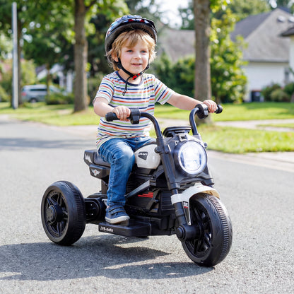 6V Kids Electric Motorcycle with LED Headlight and Music for Toddlers Aged 3-5, White Powered Ride On Toys at Gallery Canada