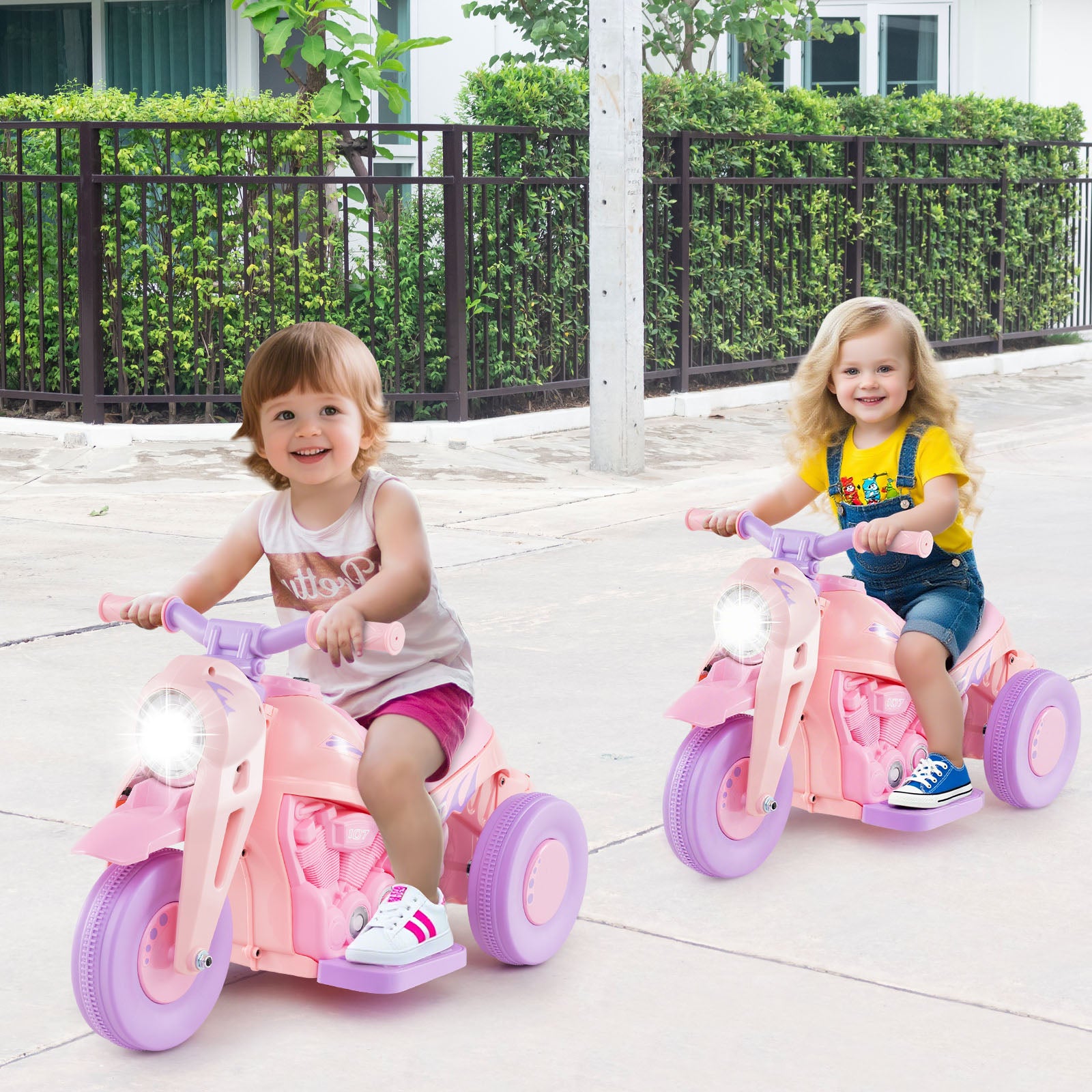 6V Kids Electric Ride On Motorcycle With Bubble Maker, Music, Purple, Pink Powered Ride On Toys at Gallery Canada