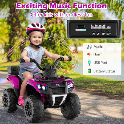 6V Kids Ride On ATV With Spray Function, Storage Box, Music, Pink Powered Ride On Toys at Gallery Canada