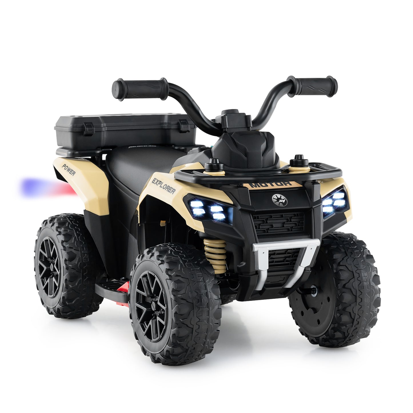 6V Kids Ride On ATV, Spray Function, Storage Box, Music, Khaki Powered Ride On Toys Khaki at Gallery Canada