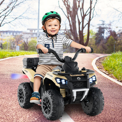 6V Kids Ride On ATV, Spray Function, Storage Box, Music, Khaki Powered Ride On Toys at Gallery Canada