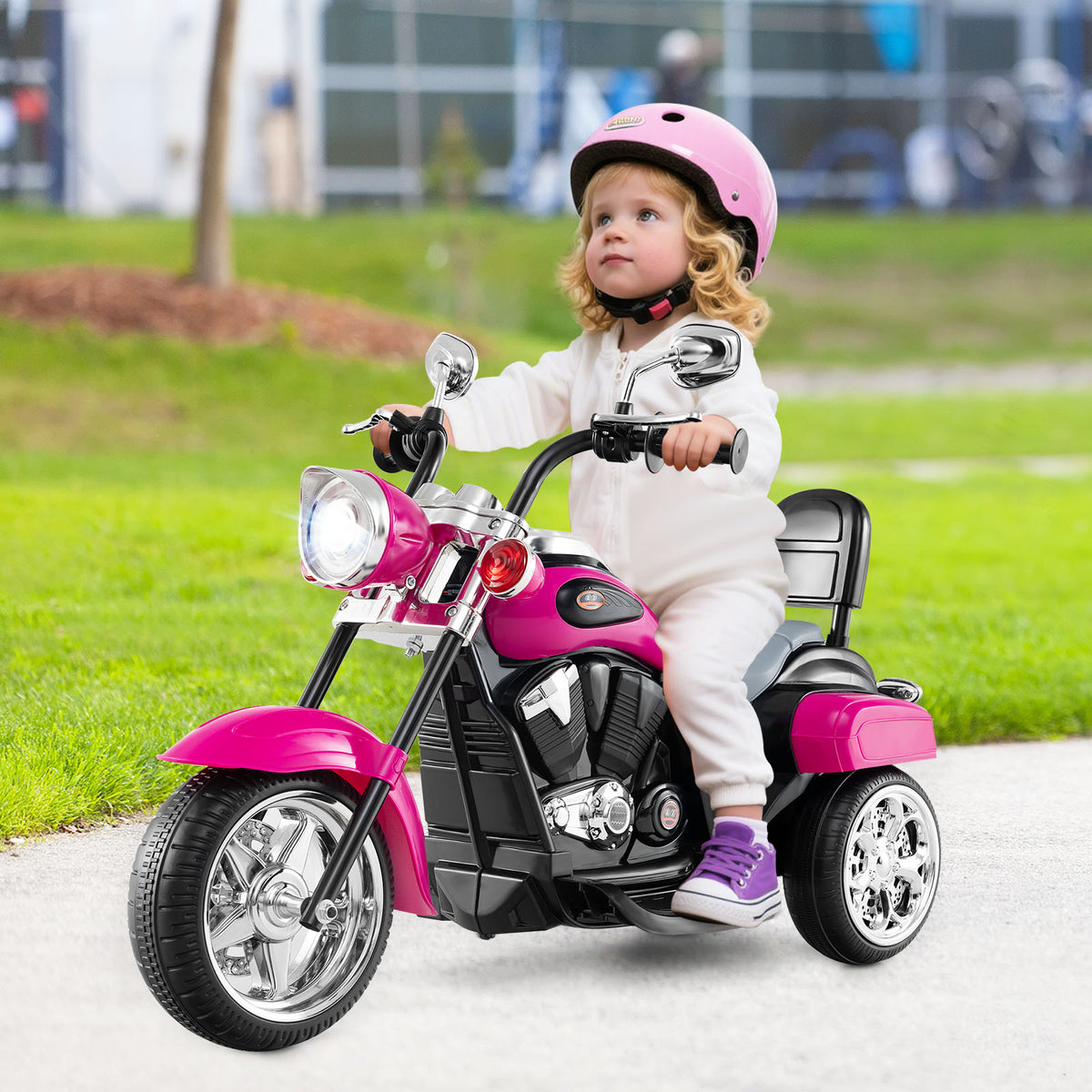 6V Powered Toddler 3-Wheel Motorbike Ride On Toy, Hot Pink Powered Ride On Toys at Gallery Canada