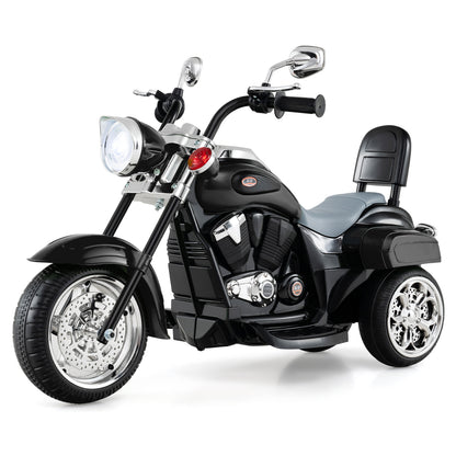 Moto à 3 roues pour tout-petits 6V, jouet à monter, noir