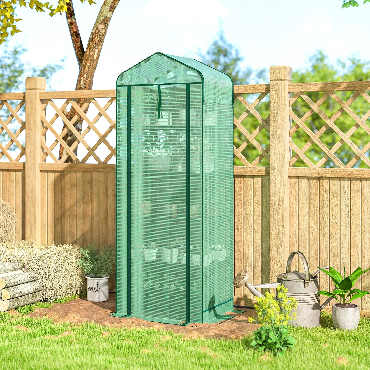 Mini Greenhouse With Screen Roof, 27.6" x 19.7" x 75.6", Green Portable Greenhouses at Gallery Canada
