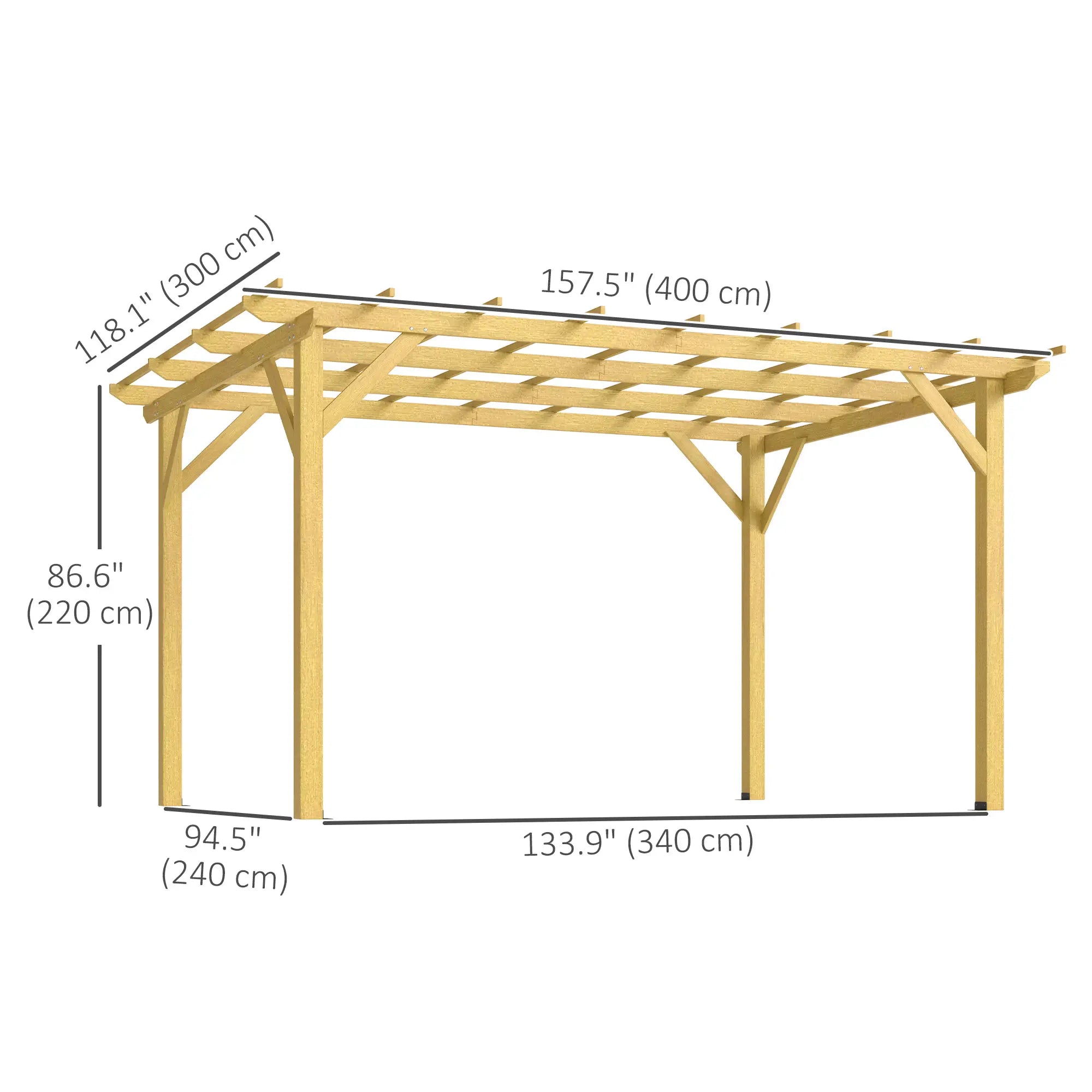 10' x 13' Wood Pergola, Outdoor Gazebo for Garden, Patio Pergolas at Gallery Canada